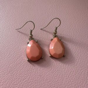 Perfect Holiday Gift Radiant Pink Peach Crystal Drop Earrings